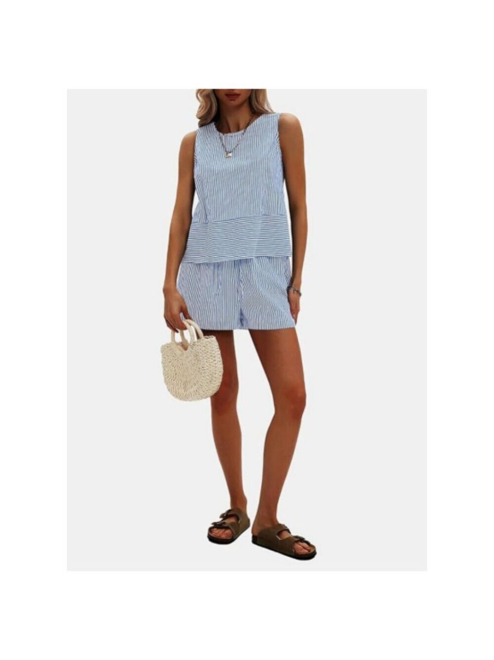 **EXLURA** Women's Summer 2 Piece Outfit Shorts & Top Medium NWT